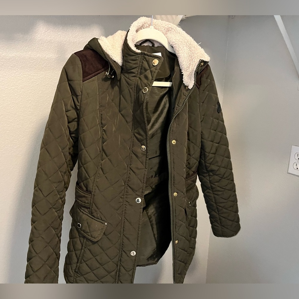 Laundry Shelli Segal Quilted Hooded Coat - S